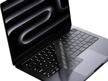 Oaky Premium MacBook Pro 14 inch M4 Keyboard Cover 2024 Released M4 Chip Pro/Max A3112 A3185 A3401 2024 Touch ID Skin Protector Accessories Protective Skin - Translucent Grey